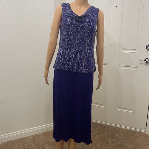 Ronni Nicole By Ouida Sexy Purple Silver Cowl Neck Cocktail Evening Party Dress - Picture 2 of 9